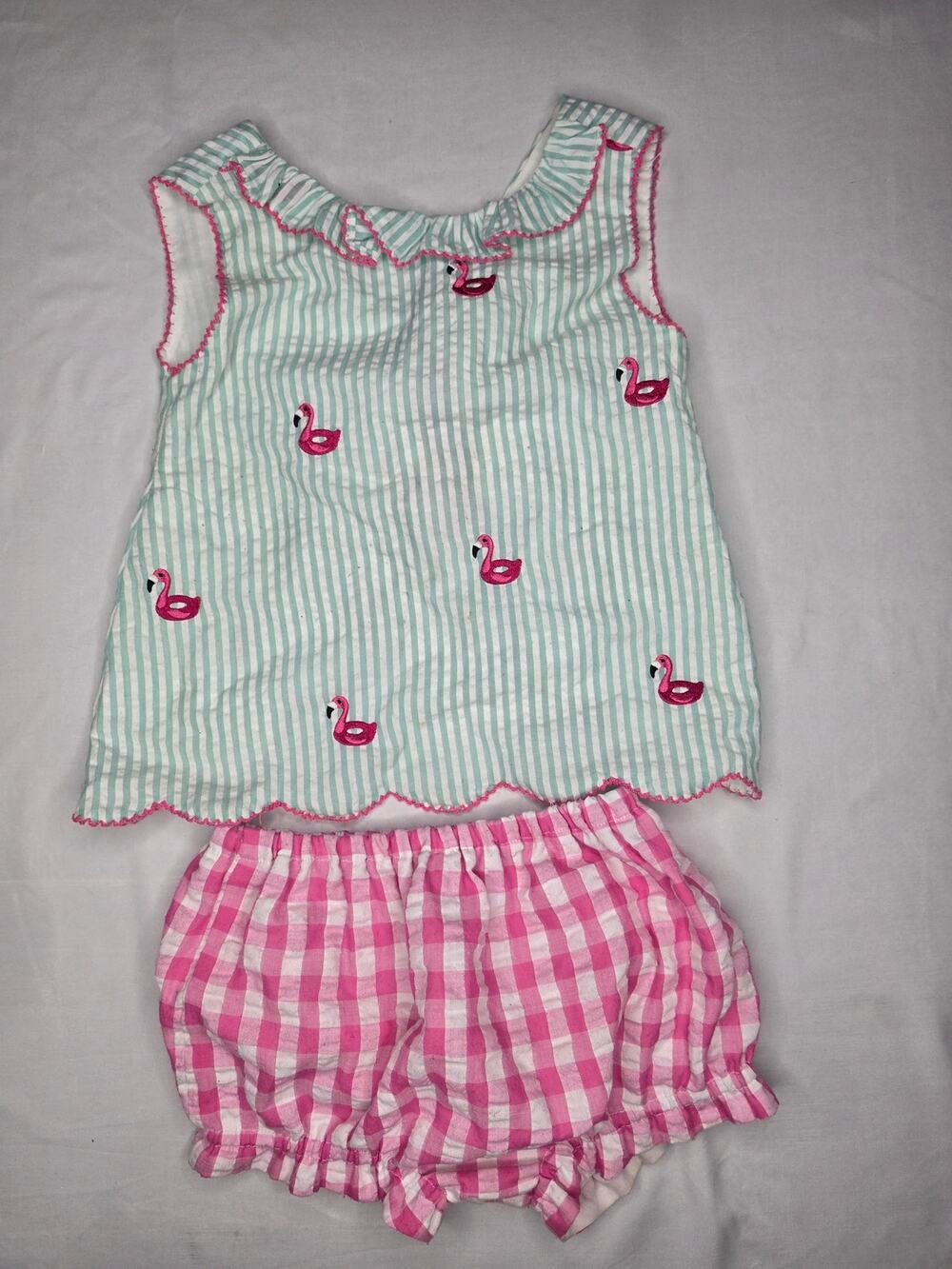 Flamingo Bloomer Set | 3T | The Smocked Flamingo